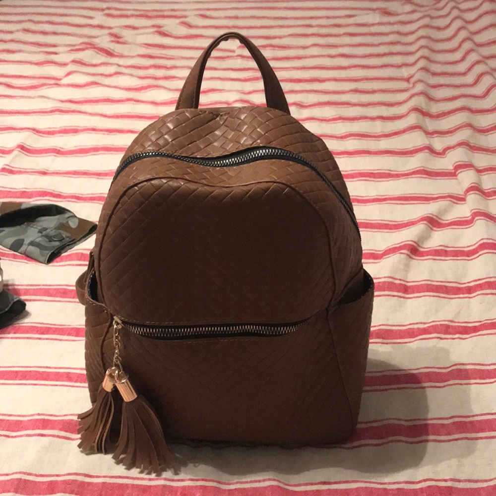 Brown backpack purse